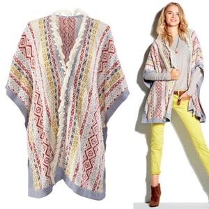CAbi #5001 Siesta Poncho Fringe Sweater Cardigan